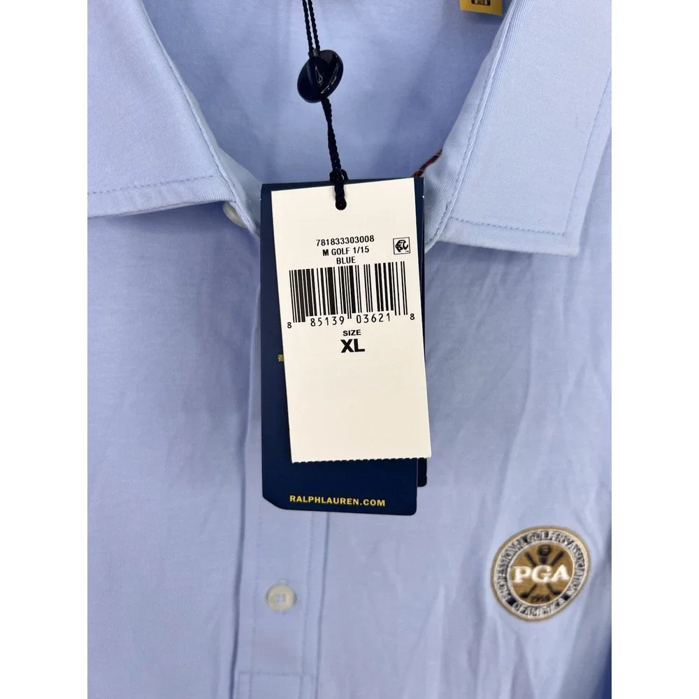 Polo Golf Ralph Lauren Shirt Mens XL Blue Stretch Isle Performance PGA Rules NWT